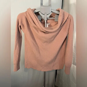 Leith Pink Cowl or Off the Shoulder‎ Sweater Size large